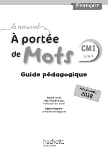 Guide pédagogique à portée de mots CM1