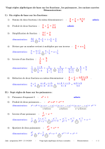 Vingt règles algébriques de base à connaître - Démonstations - 2024-10-21 