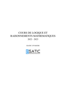 Cours de Logique et Raisonnements Mathématiques