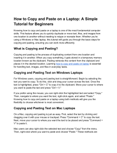 How to Copy and Paste on a Laptop  A Simple Tutorial for Beginners
