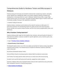 Comprehensive Guide to Hardness Testers and Microscopes in Malaysia