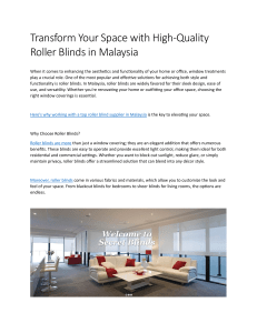 Roller Blind Manufacturer Malaysia