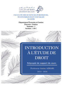 Intr etude de droit s1