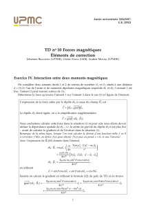 TD Forces Magnétiques - Exercices et Corrections