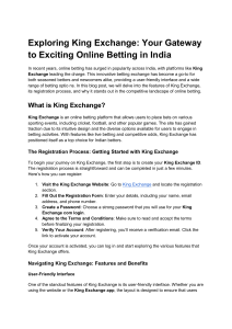 Exploring King Exchange  Your Gateway to Exciting Online Betting in India