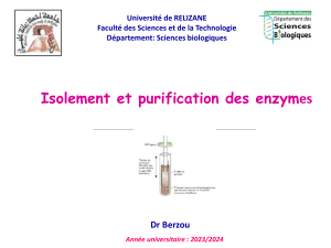 Isolement et purification des enzymes