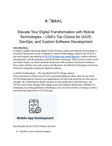 Elevate Your Digital Transformation with Robral Technologies – USA's Top Choice for UI UX, DevOps, and Custom Software Development