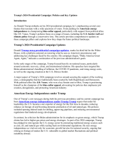 Trump's 2024 Presidential Campaign Policies and Key Updates