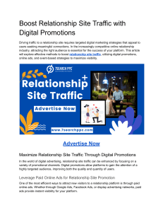 Boost Relationship Site Traffic with Digital Promotions