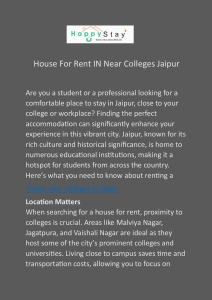 House For Rent IN Near Colleges Jaipur