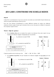 Jeu-Labo Construire une échelle d'oxydoréduction
