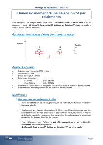 Dimensionnement des roulements à billes 2103 