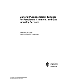 1997 API STD 611 (4th Ed 1997) General-Purpose Steam Turbines for Petroleum, Chemical, and Gas Industry Services