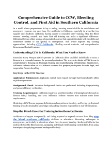 Comprehensive Guide to CCW, Bleeding Control, and First Aid in Southern California