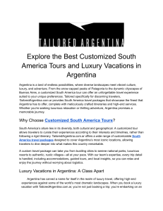 Luxury vacations in Argentina