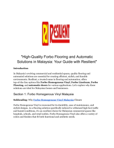  High-Quality Forbo Flooring and Automatic Solutions in Malaysia  Your Guide with Resilient 