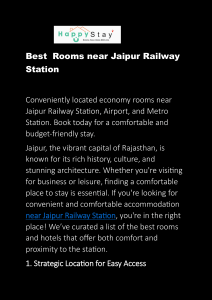 Best  Rooms near Jaipur Railway Station