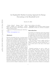 An Explainable Machine Learning Approach for Energy Forecasting at the Household Level