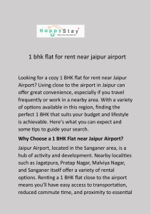 1 bhk flat for rent near jaipur airport