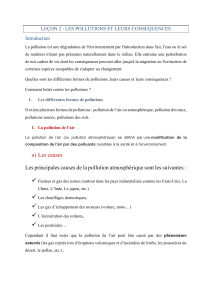 leçon 2 les pollutions et leurs conséquences