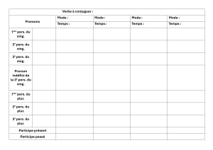 Fiche de conjugaison mode et verbe