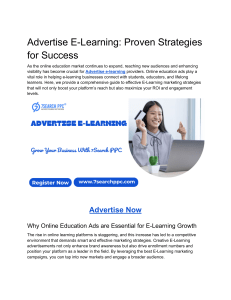 Advertise E-Learning  Proven Strategies for Success