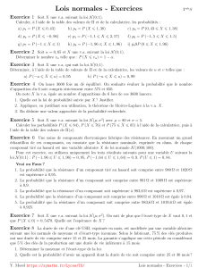 Lois Normales : Exercices Terminale S