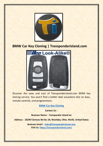 Bmw Car Key Cloning | Transponderisland.com