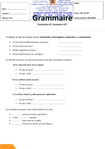 évaluation de grammaire