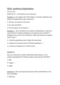 QCM  Système d'exploitation