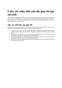 5 tieu chi nhan biet mot doi giay tot ban nen biet