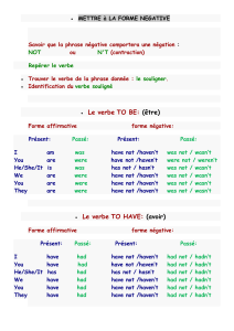  forme négative en anglais