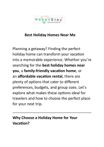 Best Holiday Homes Near Me