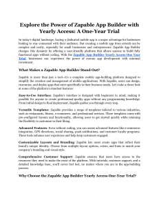 Zapable App Builder Yearly Access One Year Trial