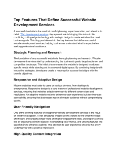 Top Features That Define Successful Website Development Services