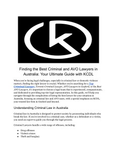 Finding the Best Criminal and AVO Lawyers in Australia  Your Ultimate Guide with KCDL