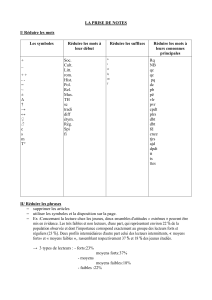 Prise de notes Français