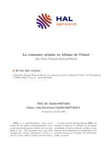 La croissance urbaine en Afrique de l'Ouest