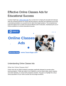 Effective Online Classes Ads for Educational Success