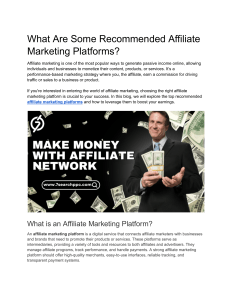 What Are Some Recommended Affiliate Marketing Platforms