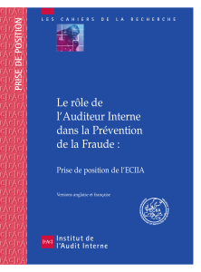 LE ROLE DE L AUDITEUR INTERNE DANS LA PREVENTION DE LA FRAUDE