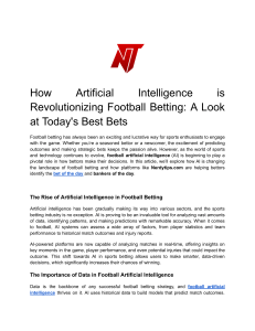 How Artificial Intelligence is Revolutionizing Football Betting  A Look at Today's Best Bets