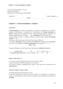 Courant monophas&eacute; et triphas&eacute; : Cours d'&eacute;lectrotechnique