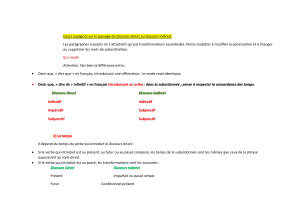 Cours espagnol sur le passage du discours direct au discours indirect