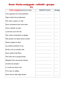 Exercice de grammaire: Verbes, infinitifs et groupes