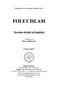 Foi et Islam: Mawl&acirc;n&acirc; Kh&acirc;lid al-Baghd&acirc;d&icirc;