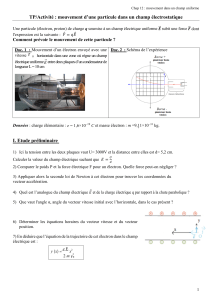 Mouvement dans un champ électrostatique : TP Physique