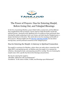 The Power of Prayers  Dua for Entering Masjid, Before Going Out, and Tahajjud Blessings