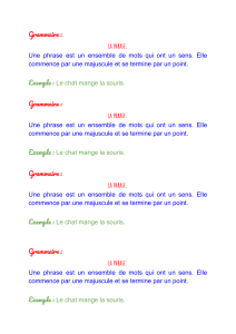 Grammaire ce1 - P1 - La phrase