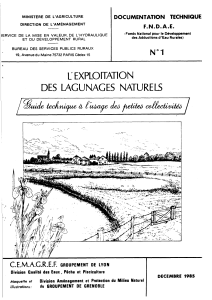 fndae 01 L'exploitation des lagunages naturels   guide technique à l'usage des petites collectivités